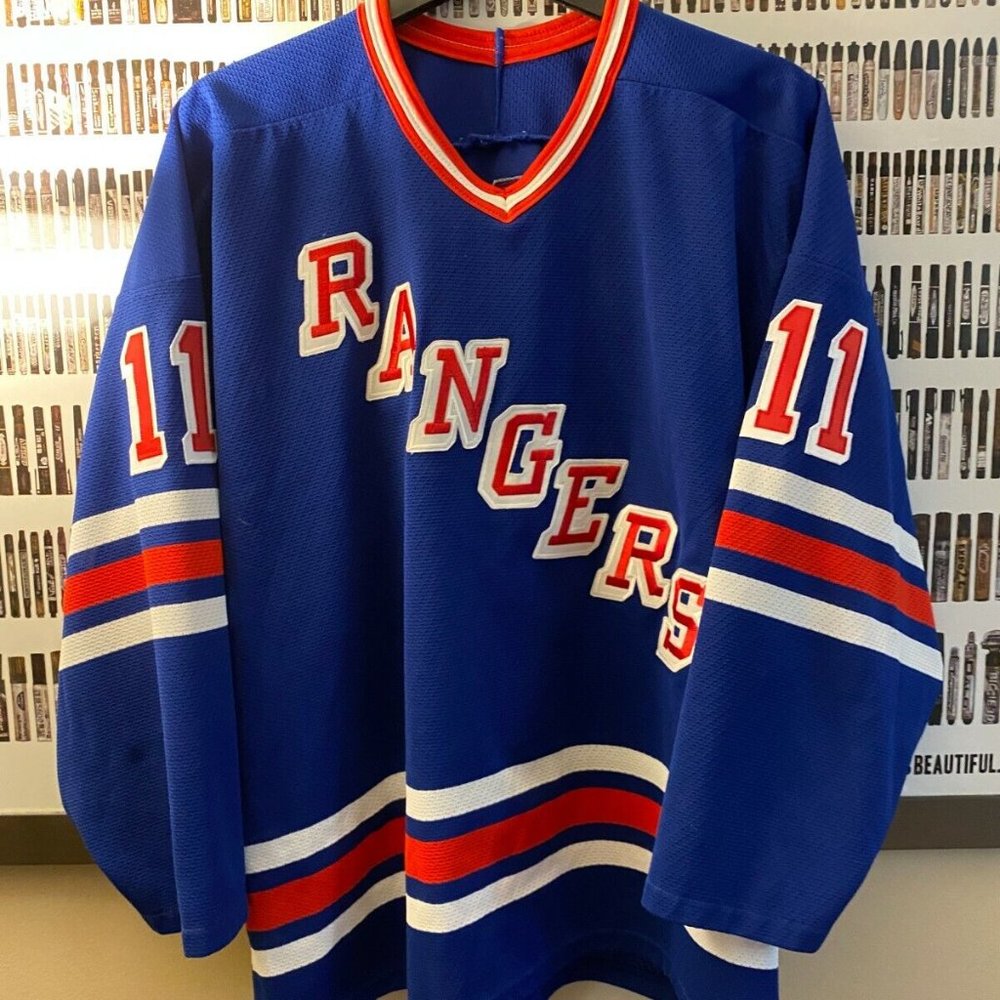 CCM Maska Air-Fil - New York Rangers Larry Kwong vintage jersey (1990) CUSTOM